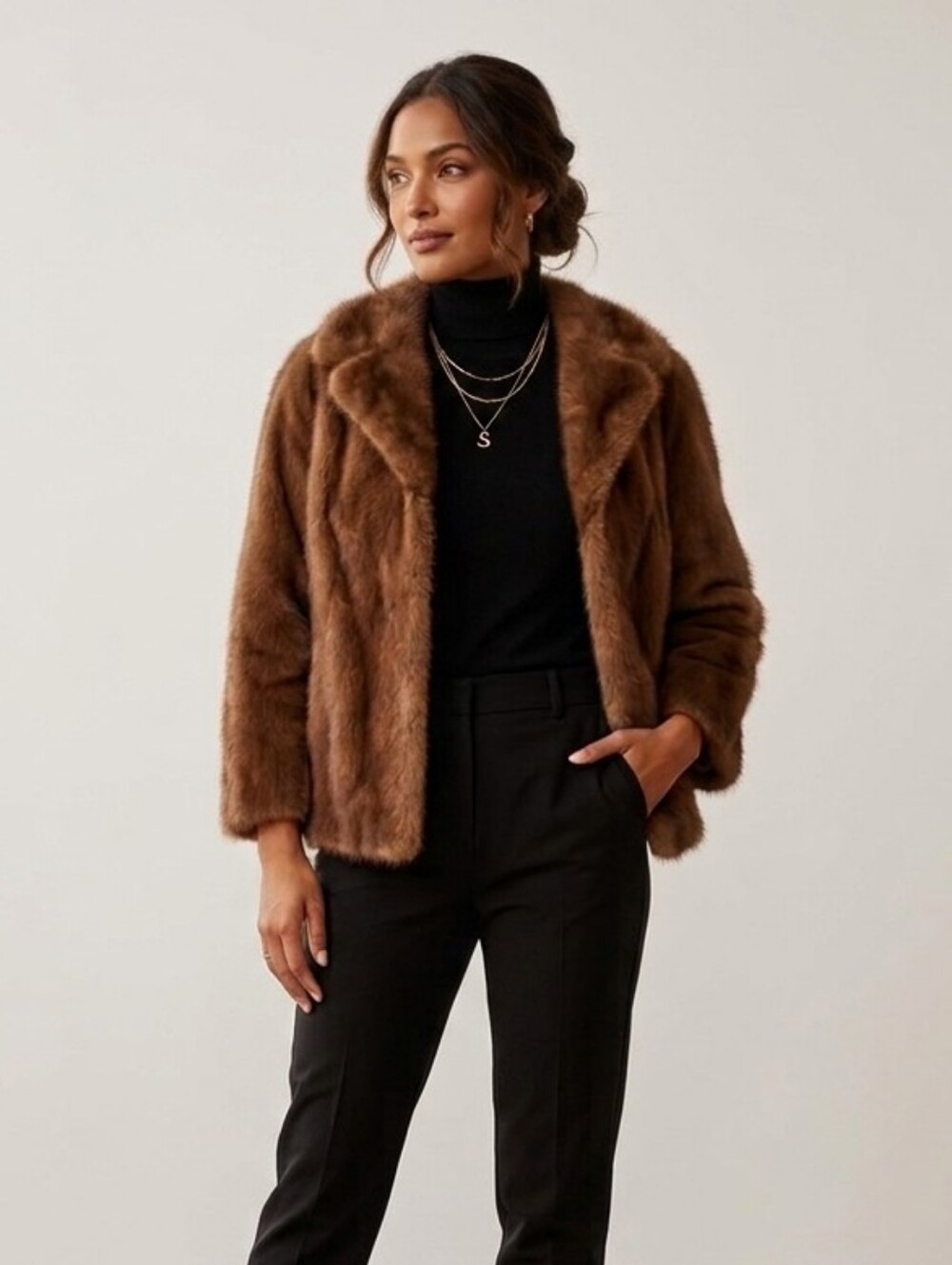 Vintage Edelson Autumn Haze Brown Mink Fur  Jacket - Small - Medium